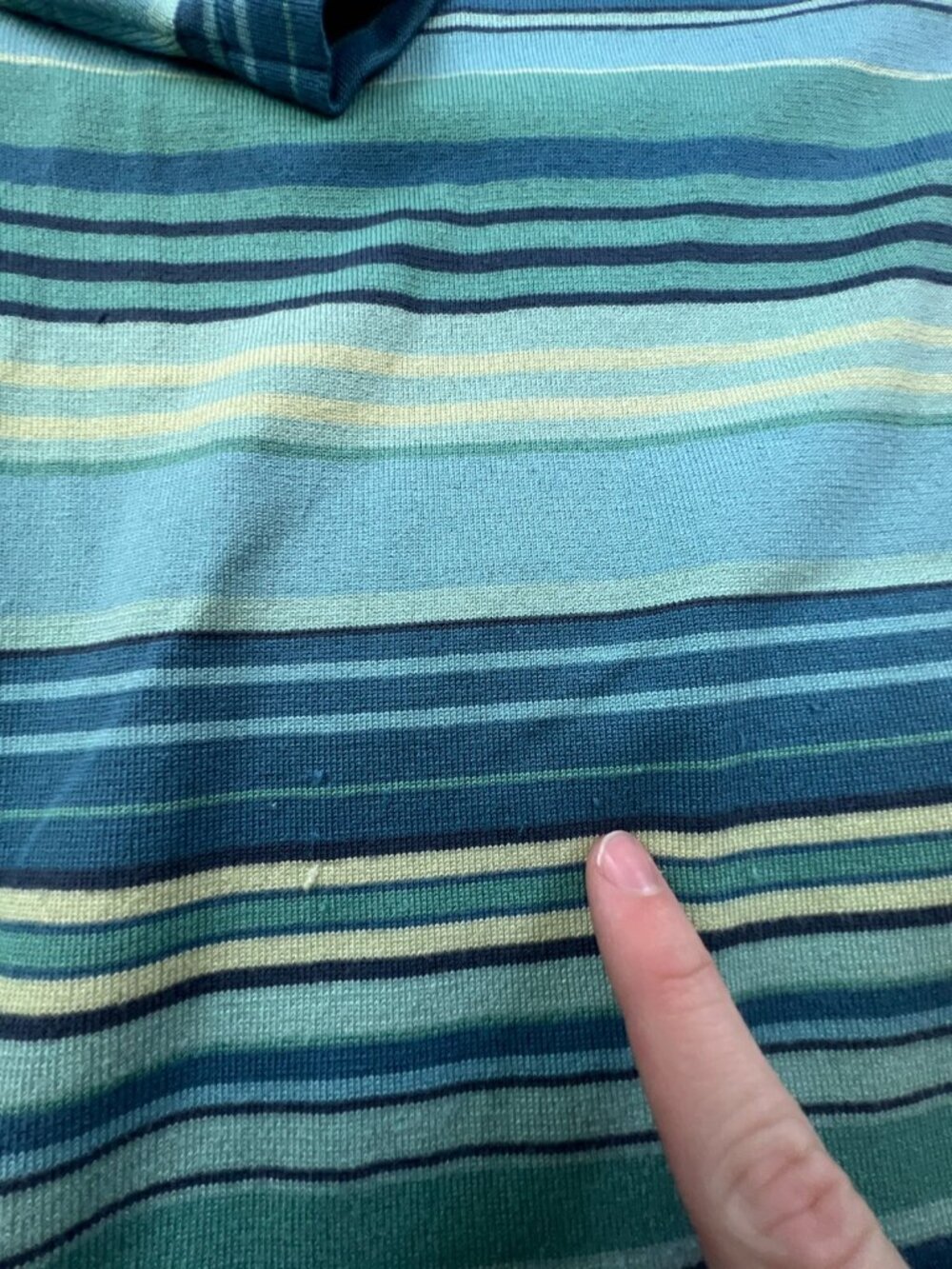 Tommy Bahama Polo Shirt Mens Large Silk Blend Blue Green Short Sleeve Striped - Picture 12 of 14